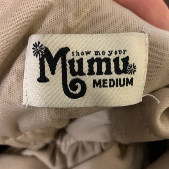 Show Me Your Mumu Caitlin Ruffle Maxi Bridesmaid Dress In Soft Beige Chiffon - Picture 7 of 8